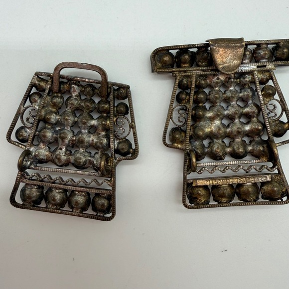 Vintage Art Deco Rhinestone Bow‎ Belt Buckle Silver Tone Pot Metal Dress Retro main image 6